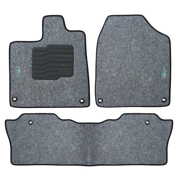 Carpet Floor Mats for 2016 to 2022 Honda Pilot, Front and Rear, with Non-Slip Heel Pad - Gray