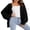 Black, variant on QUALFORT 100% Cotton Cardigan Sweaters for Women, V Neck Button Down Chunky Knit Cozy Relaxed Fit Sweater Cardigan