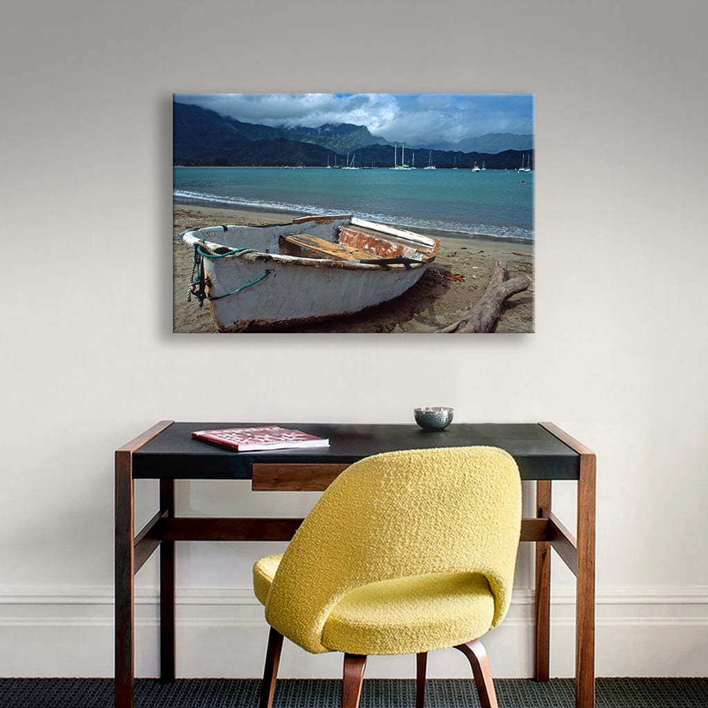 ArtWall Kathy Yates Waiting To Row In Hanalei Bay Wall Art