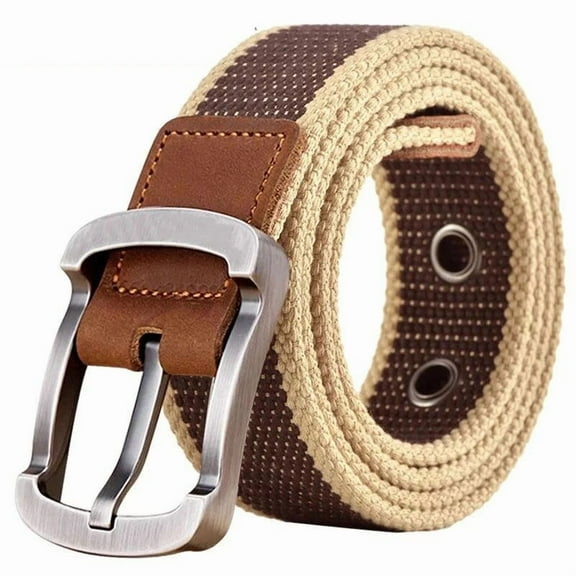 YooGuoGuo Fashionable and Trendy Canvas Belt Men's and Women's Belt Casual Belt Student Youth Cargo Pants Needle Buckle Wide Neutral Belts
