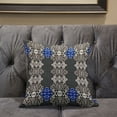 thumbnail image 5 of Amrita Sen Designs CAPL805FSDS-BL-16x16 16 x 16 in. Carnival Geo Suede Blown & Closed Pillow - Brown & Blue, 5 of 5