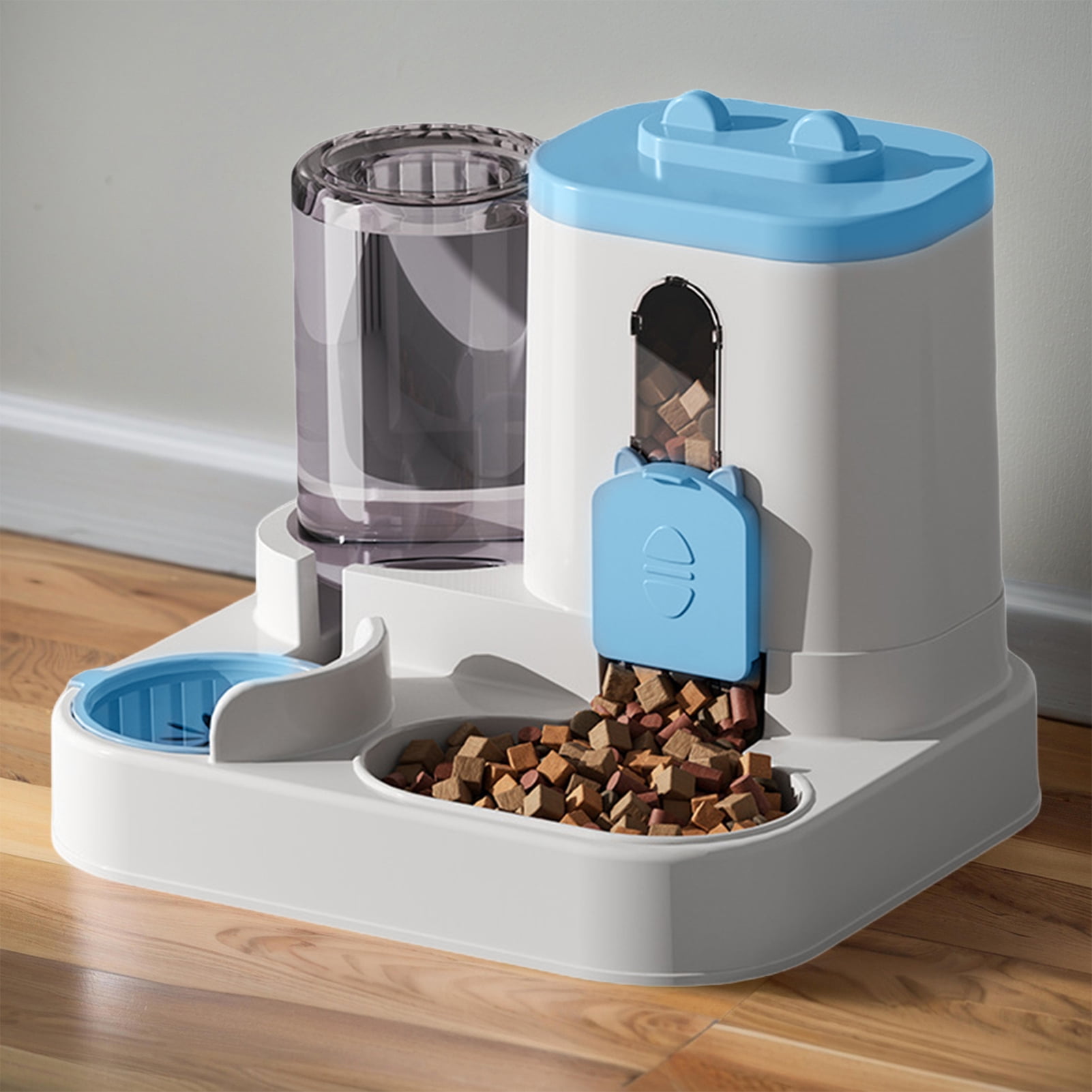 2-in-1 Pet Feeder And Water Dispenser Automatic Pet Dry Food And Water Dispenser Set for Small Medium Cats Dogs