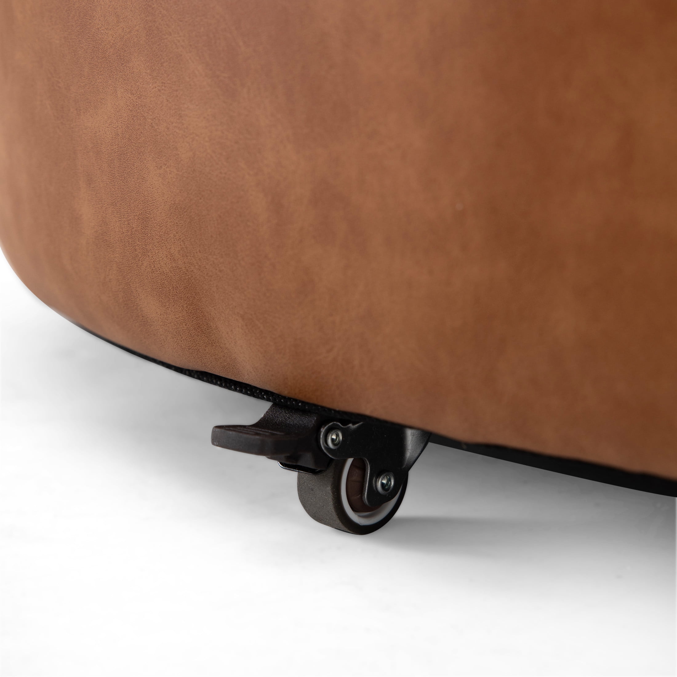 Christopher Knight Home 30" Round Storage Ottoman with Wheels, Removable Wood Lid, Brown