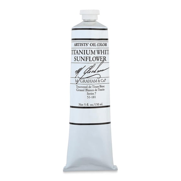 M. Graham Artists' Oil Color - Titanium White Sunflower, 150 ml tube