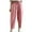 Pink, variant on QATAINLAV Capri Pants for Women Loose Fit Cotton Linen Harem Pant Summer Casaul Drawstring Elastic Waist Cropped Trousers with Pockets Loungewear Khaki XL Big Sale Days