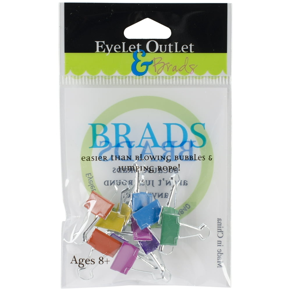 Eyelet Outlet Shape Brads 12/PkgBinder Clips
