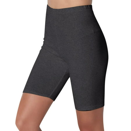 IDALL Body Shaper Tummy Control Yoga Pants Women Running Shorts for Women High Waist Comfy Elastic B Solid Active Shorts Pants Solid Color Pants Shapewear Shorts Dark Gray 3XL