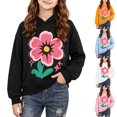 thumbnail image 2 of Qingpeng Girls Floral Print Hoodie Long Sleeve Pullover Casual Hooded Sweatshirt for Fall Season, 2 of 7
