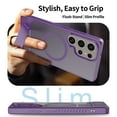thumbnail image 6 of Dteck Magnetic Case for Samsung Galaxy S23 Ultra,Shockproof TPU+PC Anti-Slip Compatible with Mag Safe Case Adjustable Kickstand Frosted Translucent Matte Phone Cover,Darkpurple, 6 of 6