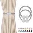 thumbnail image 1 of 2 Pieces Magnetic Curtain Ties - Long Pearl Ball Curtain Magnetic Ties, European Curtain Clip Cord Holder, 1 of 5