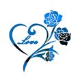 thumbnail image 2 of Moyic Accesorios de calcomanía de espejo de pared de rosas, decoración de fondo romántico para el hogar, pegatina acrílica autoadhesiva, accesorio Decoración del hogar Azul Moyic HA077377-02, 2 of 6