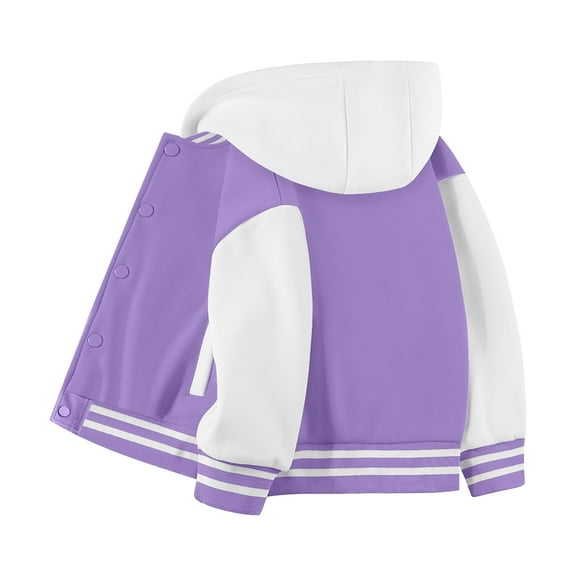 Karoyedx Boys Letterman Jacket Kids Varsity Jacket Toddler Boys Baseball Jacket Outfit Purple Size,11-12 Years