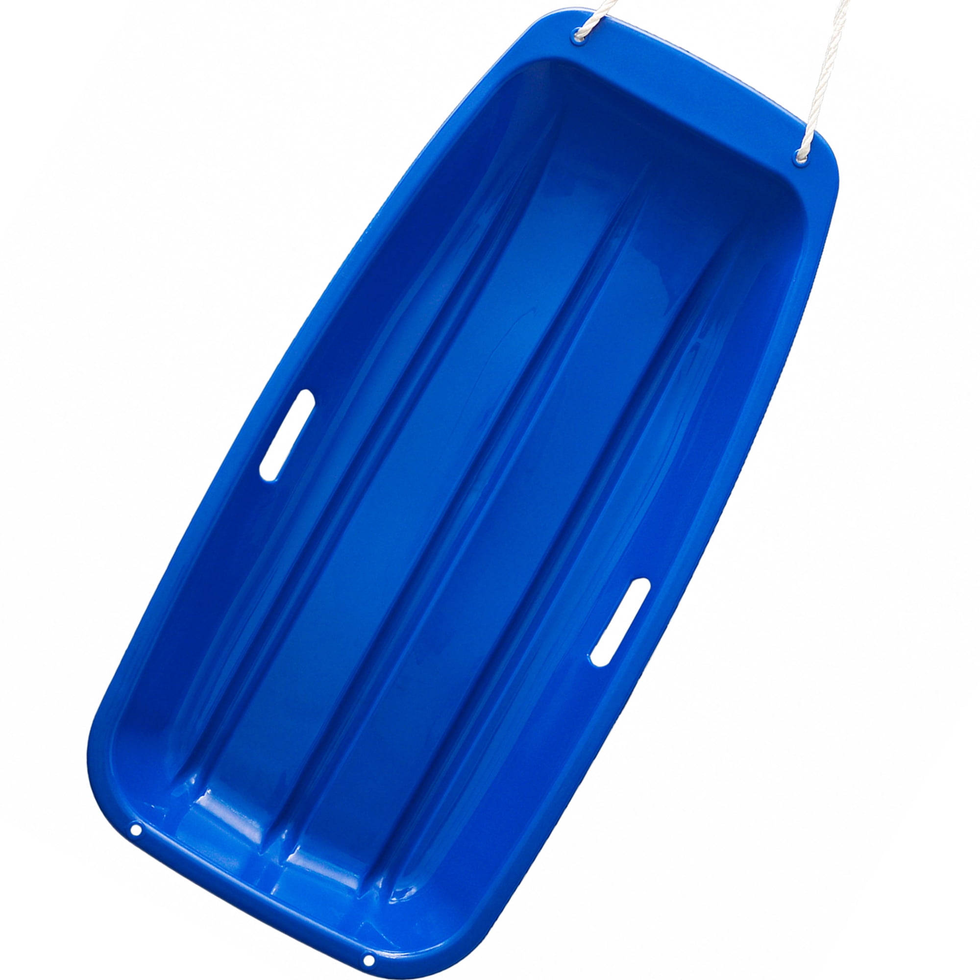 IMage 35" Kids Snow Sled Plastic Toboggan Boat Sledge Snowboard Blue 35*17*4.3inch by