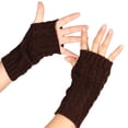 thumbnail image 2 of Bobasndm 1 Pair Women Men Fingerless Gloves Stretchy Knit Gloves with Thumb Hole Wrist Length Arm Warmers, 2 of 9