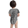 thumbnail image 3 of Yiaed Optical Zebra Illusion Print Infant Climbing Short Sleeve Onesie One-Piece Baby Bodysuit Clothes 0-12 Months -6 Months, 3 of 6