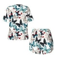 thumbnail image 5 of Kdxio Butterfly Print Pajamas Sets for Women Short-Sleeved Pjs with Lounge Shorts Two Piece Sleepwear S-4XL, 5 of 9