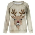 thumbnail image 6 of Womens' Christmas Santa Claus Printed Shoulder Length Long Sleeved Round Neck Top/shirt, 6 of 7