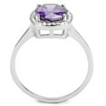 thumbnail image 3 of Womens Silver Rings High polished (no plating) Stainless Steel Ring with AAA Grade CZ in Amethyst DA385, 3 of 5