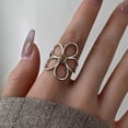 thumbnail image 5 of Simple Rings Adjustable Fashion Hollow Flower Opening Rings Metal Texture Fashion Rings Suitable for Wedding Parties, 5 of 9