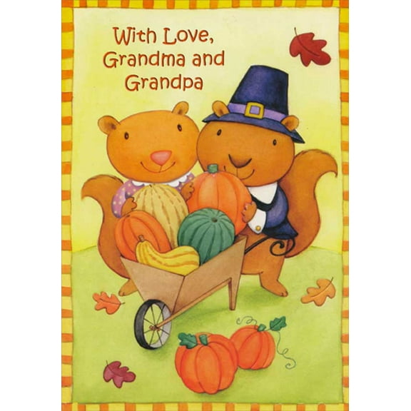 Happy Thanksgiving Grandma and Grandpa Greeting Card w/Envelope