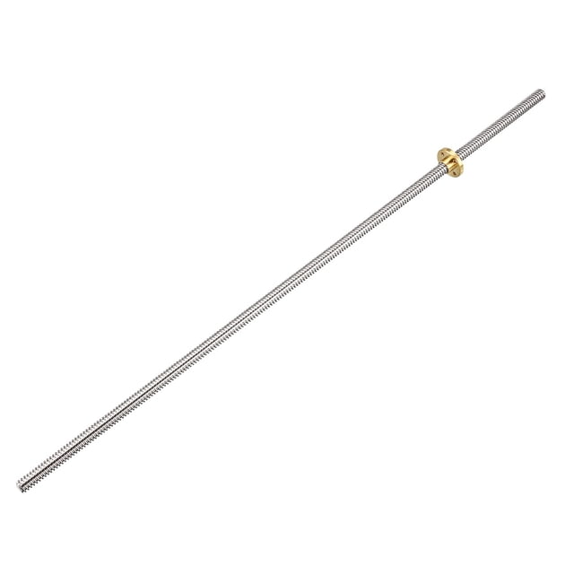 Uxcell 0.2'’ x0.08''x0.47'' varilla de tornillo con tuerca de cobre para impresora 3D acero inoxidable tono plateado 1 pieza 19.69" x 0.08" x 0.31" 1