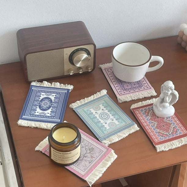 Mini Posavasos de Tejido Persa con de Alfombra, Posavasos para Mesa de Comedor, Tecnología A