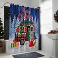 thumbnail image 4 of Merry Christmas Bathroom Shower Curtain Colorful Xmas Car Forest Winter Snow Scene Waterproof Washable Shower Curtains for Bathtub Bath Decor with Grommets and Hook 66 X 72 Inch, 4 of 8