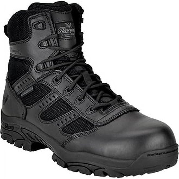 Men's Thorogood 6" Waterproof Side Zip Metal Free Boots 834-6218, Black