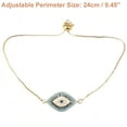 thumbnail image 2 of Pulseras de ojo malvado para mujer, cadena de eslabones delicados, pulsera ajustable, regalo de ojo azul para niña, cobre, 2 of 7