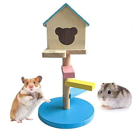 Blsmu Syrian Hamster Wood House Sugar Glider Hideout Dwarf Hamster