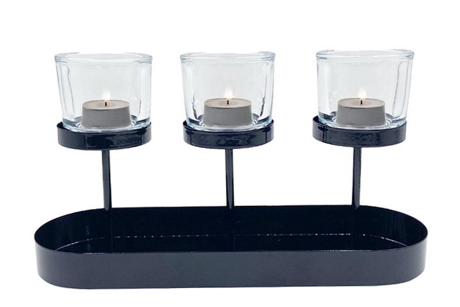 Mainstays Decorative Black Metal Tealight Votive Candleholder Centerpiece, 6"
