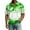 Fluorescent Green, variant on Men's St. Patrick's Day Shamrock Polo Shirt Short Sleeve Half Zip Casual Top