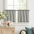 thumbnail image 3 of Curtainking Light Grey Kitchen Curtains 24 inch Linen Textured Cafe Curtains for Bathroom Farmhouse Light Filtering Tier Curtains Rod Pocket 2 Panels, 3 of 8