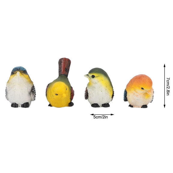 Greensen 4Pcs Resin Birds Animal Figurine Decoration Lawn Garden Courtyard Ornaments , Bird Garden Decor, Figurine Decor