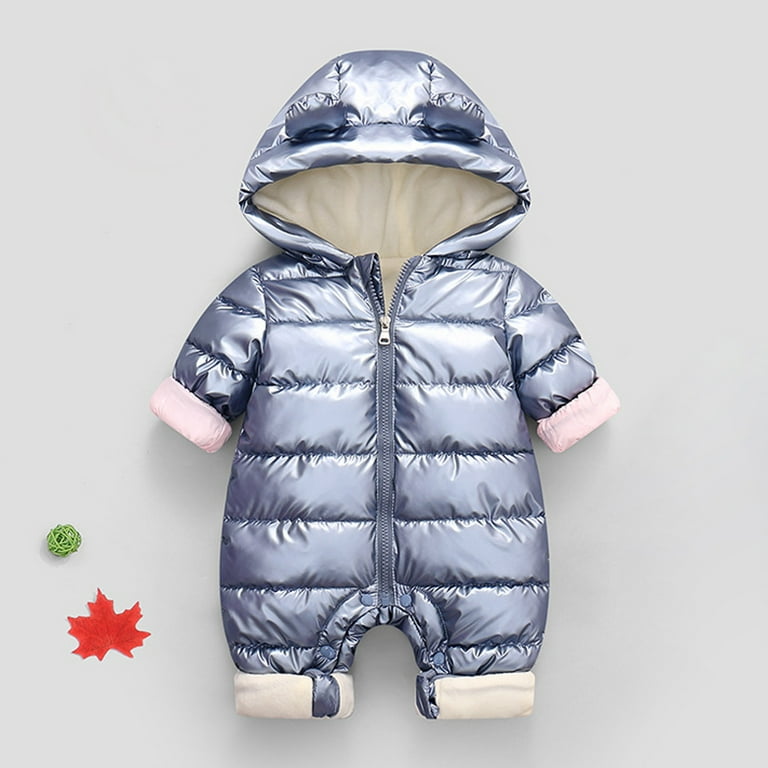 TAIAOJING Baby Bunting Bodysuit Baby Girls Boys Warm Hooded Snowsuit Jumpsuit Down Coat Romper Padded Outwear Jacket Snow Wear 0 3 Months
