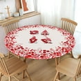 thumbnail image 2 of Valentines Day Gnome Round Fitted Tablecloth Best for 48"-52" Love Red Heart Table Cloth Elastic Edge Water-Resistant Washable Roses Table Cover for Happy Party Picnic Camping Outdoor Indoor Decor, 2 of 6