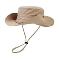 thumbnail image 2 of QSAWXQZ Men's Wide Brim Outdoor Hat Foldable Chin Strap Embroidered Sun Protection Bucket Hat Free Size, 2 of 9