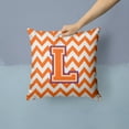 thumbnail image 2 of Letter L Chevron Orange and Regalia Fabric Decorative Pillow, 2 of 4