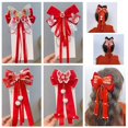 thumbnail image 3 of Wmool Pince à Cheveux Nœud Rouge Pince à Cheveux de Noël Année Chinoise Rouge F7O8 Événement Nœud, 3 of 9