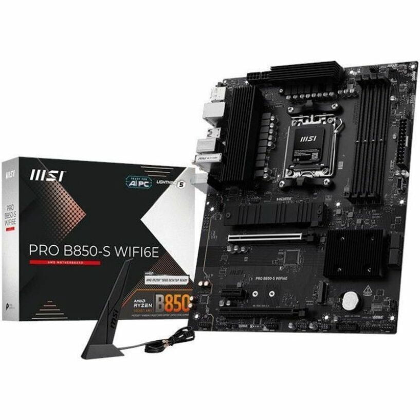 MSI B850-S WIFI6E Gaming Desktop Motherboard, AMD B850 Chipset, Socket AM5, ATX