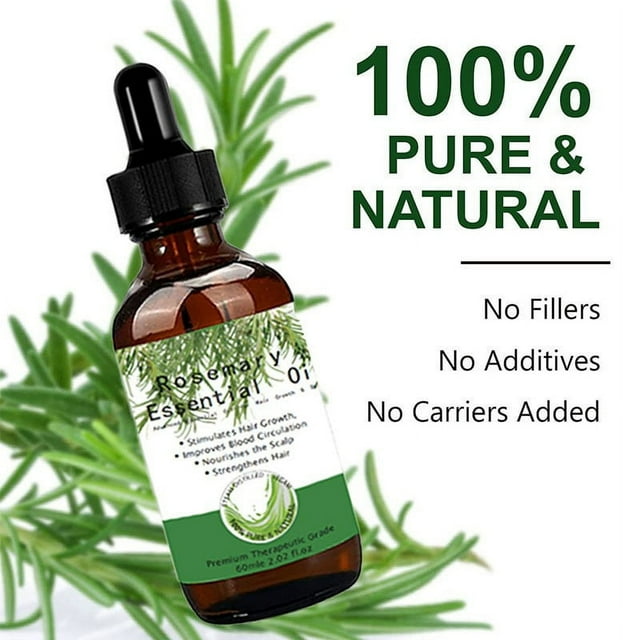 Aceite capilar de romero (Rosmarinus officinalis) 30 ml, nutre profundamente el cuero cabelludo y ayuda a la regeneración capilar.