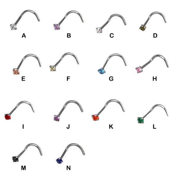 Girls Nose Studs Decorations Women Facial Adornment Stainless Steel Body Piercing Decor Gift Female Face Jewelry Accessories Emerald