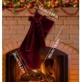 thumbnail image 3 of 19 Inch Red Velvet Christmas Stocking, Thick Traditional Holiday Stocking with Bow and Hanging Loop, Christmas Stockings for Fireplace Mantel and Family Holiday Decorations, 3 of 4