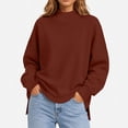 thumbnail image 6 of Yxbdin Womens Sweatshirts No Hood Mock Neck Sweatshirt Comfy Long Sleeve Tops Suitable Loose Fit Pullover Daily Going Out Fall Clothes, 6 of 9