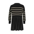 thumbnail image 5 of Ashirexll Womens Winter Dresses, Midi Dresses for Women, Versatile Round Neck Patchwork Loose Striped Long Sleeve Casual, 5 of 5