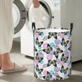 thumbnail image 5 of Sikiie Bright Butterflies1 Print Round Dirty Clothes Basket, Waterproof Standing Foldable Storage Basket, for Laundry Room, Bedroom, Bathroom Storage-Small, 5 of 6