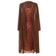 thumbnail image 4 of Vestido de Lentejuelas Minnieouse Cárdigan de Piezas Encaje Conjunto Playa Lavable Vino 3XL, 4 of 6