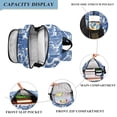 thumbnail image 3 of FORMRS Unisex School Backpack 17" Student Travel Bag with Laptop Compartment, Blue Garden Pattern, 3 of 7