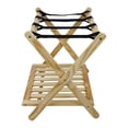thumbnail image 2 of Casual Home Hotel Style Solid Pine Wood Folding Luggage Rack with Shelf, Natural, 2 of 8