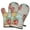 Pioneer Flower Floral-1, variant on Cute Oven Mitts,Pioneer Flower Floral Print Pattern Oven Mitt 2-Pack Set,Kitchen Gloves for Oven,Heat Resistant Oven Mitts 7.7"x12"